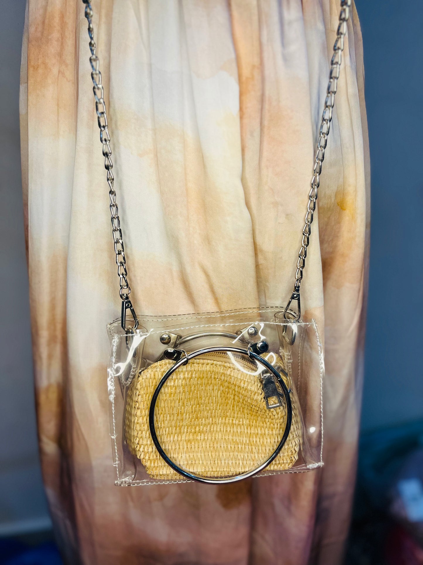 Clear Satchel Bag | Transparent Tote with Inner Pouch