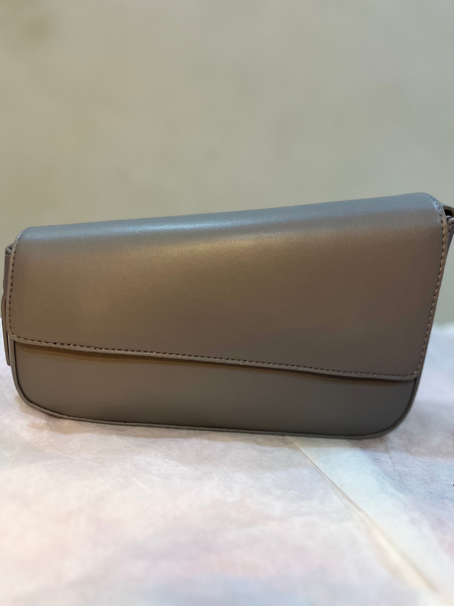 Solid Crossbody Bag with Wide Strap