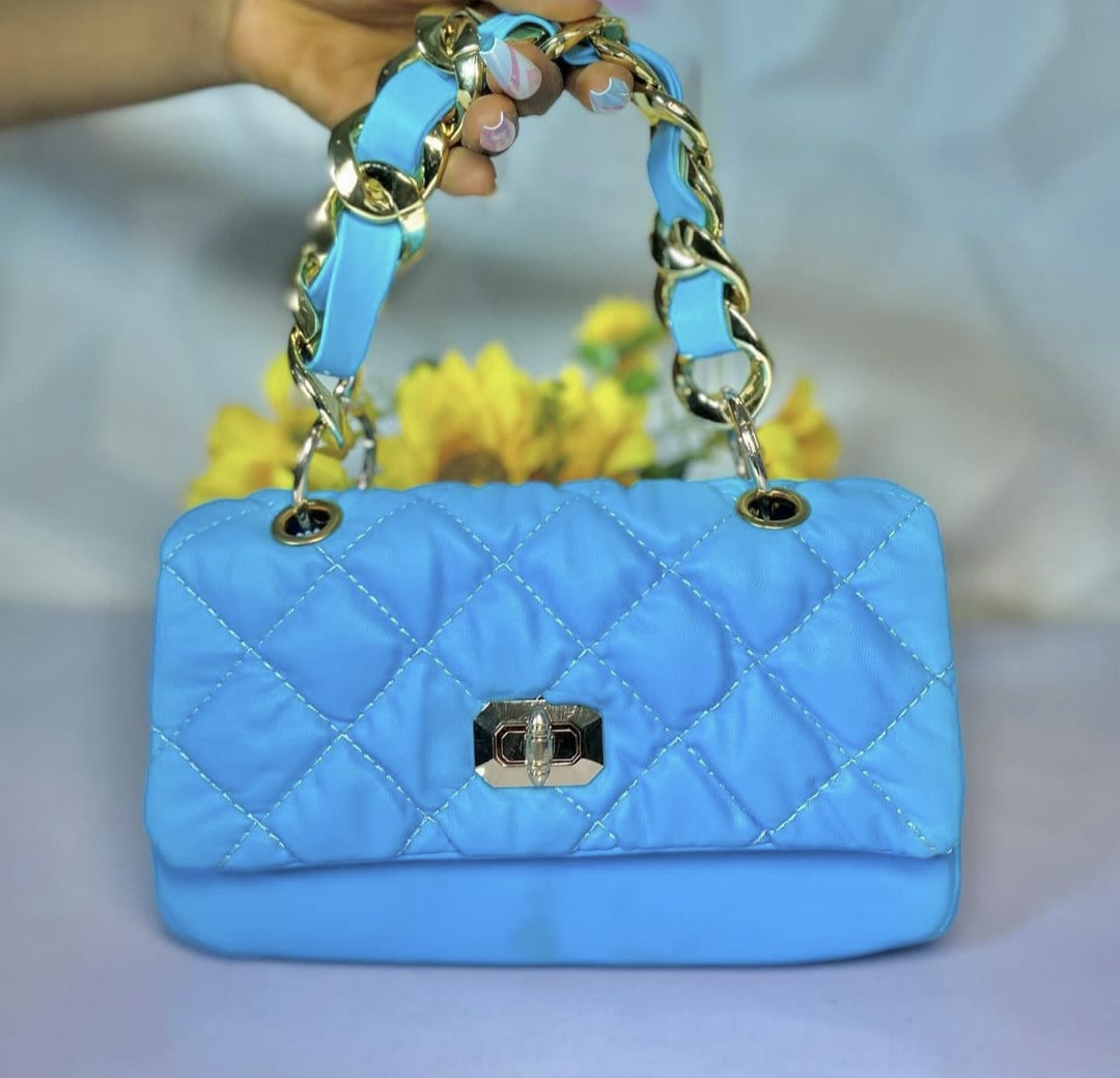 Quilted Golden handle Bag