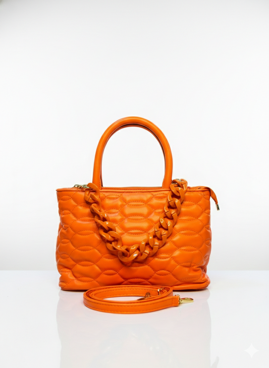Quilted Satchel Bag with Handle