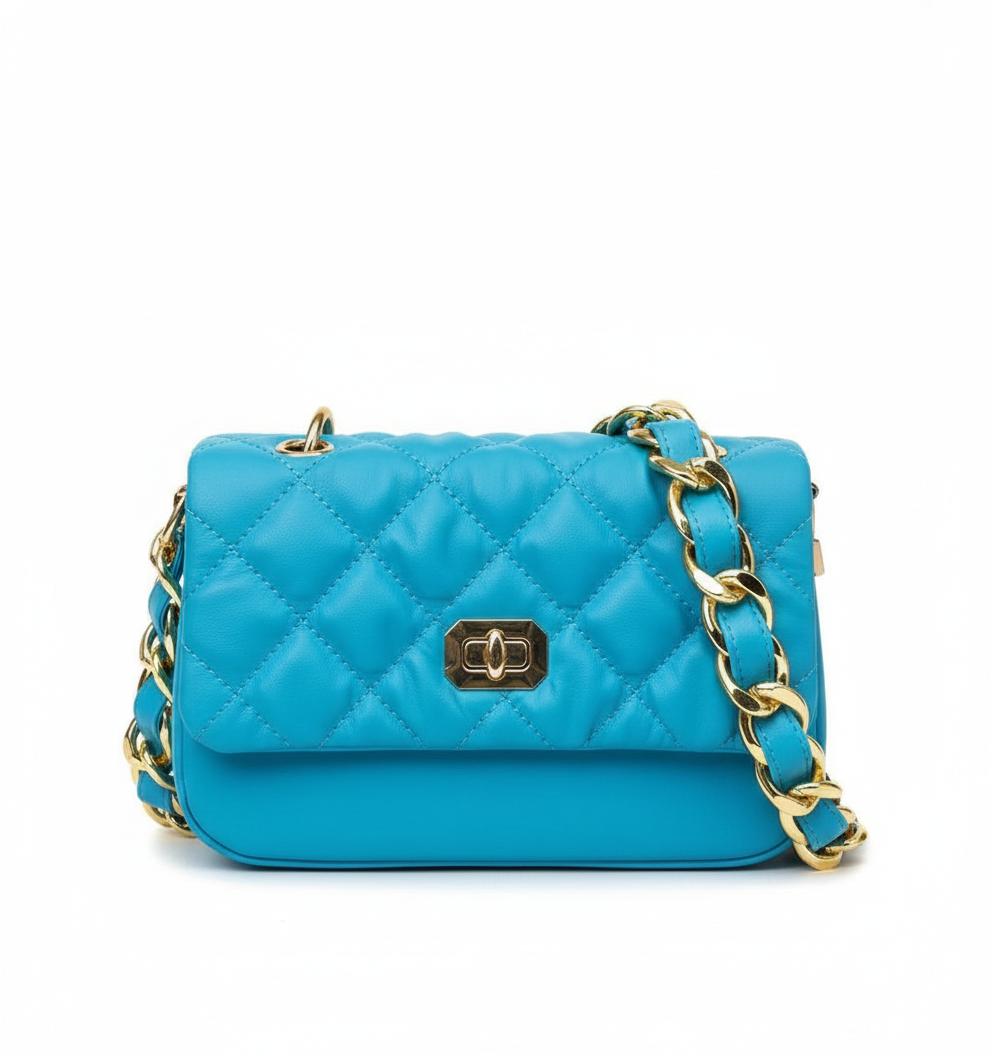 Quilted Golden handle Bag