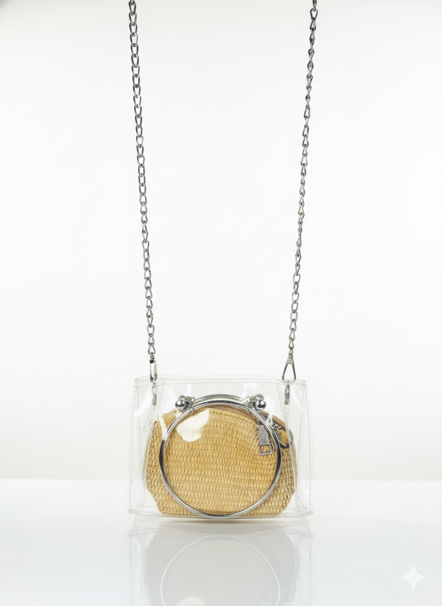 Transparent Clear Satchel with Inner Pouch