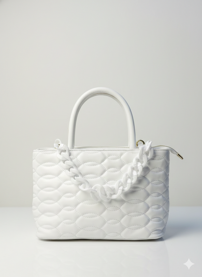 Quilted Satchel Bag with Handle
