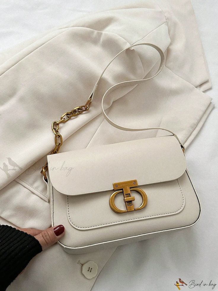 Flap Sling Bag with Gold Lock for Women