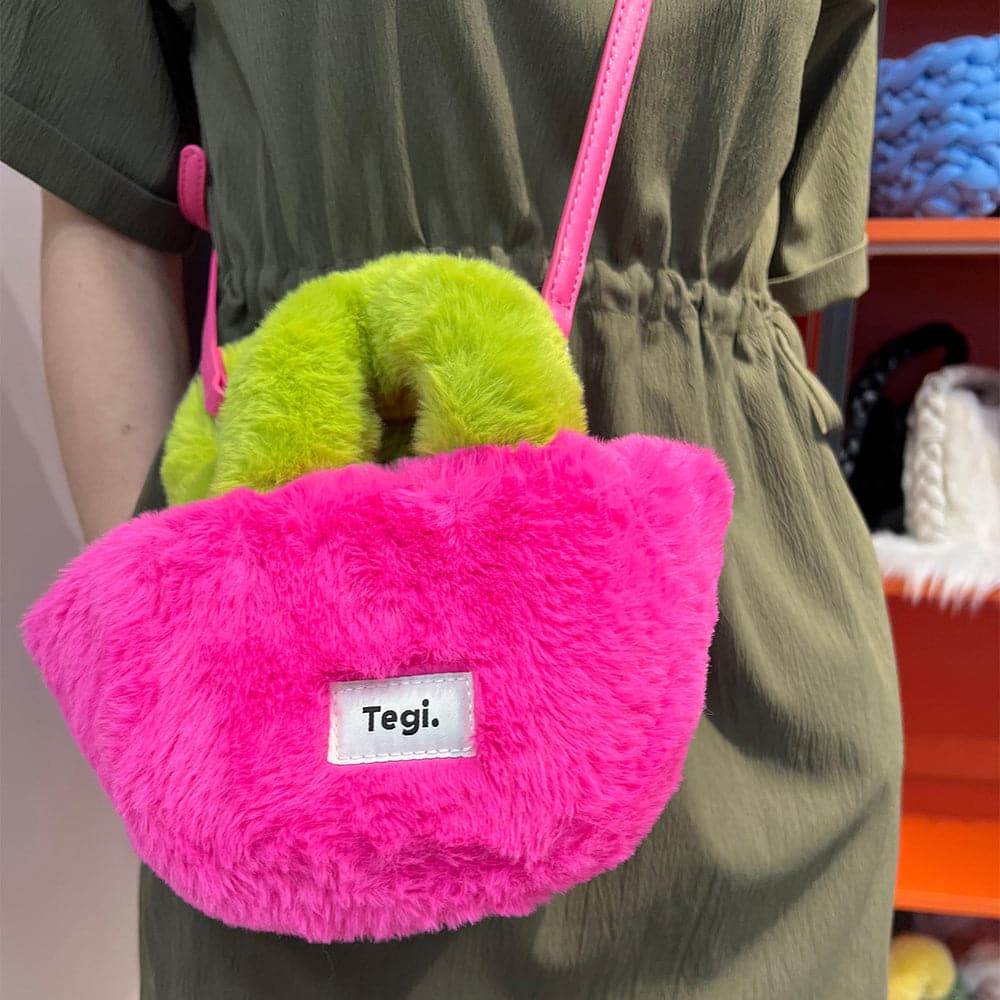 Pink Furry Crossbody Sling Bag for Women