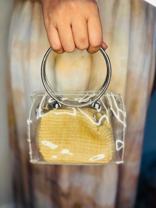 Clear Satchel Bag | Transparent Tote with Inner Pouch