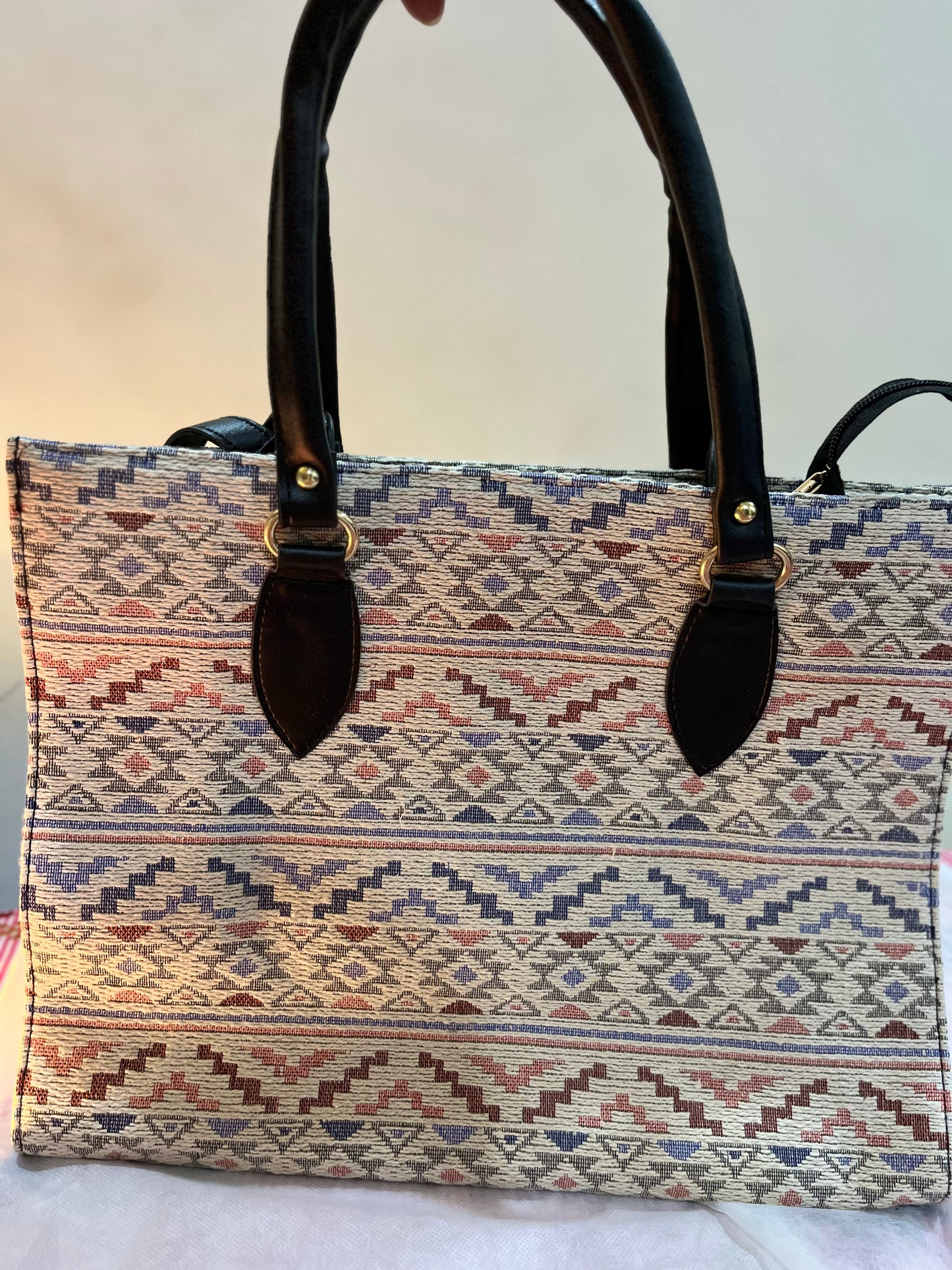 Geometric Pattern Vintage Fashion Tote Bag