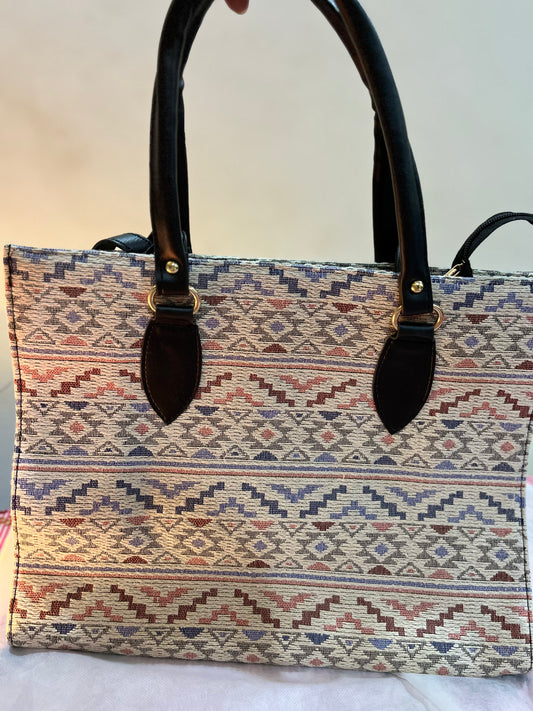 Geometric Pattern Vintage Fashion Tote Bag