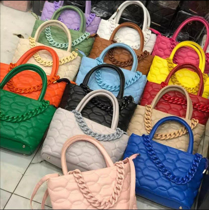 Quilted Satchel Bag with Handle