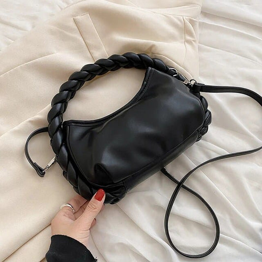 Braided Stylish Faux Leather Satchel Bag
