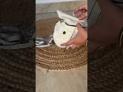 Off White Furry Shoulder & Crossbody Bag