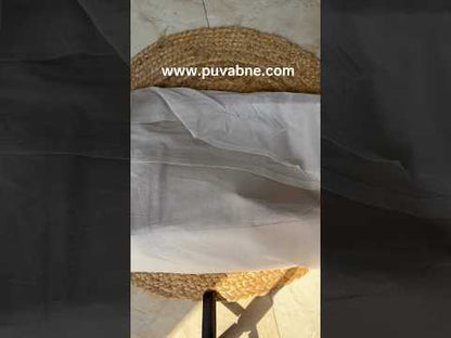 Off White Textured Tote Bag for Women