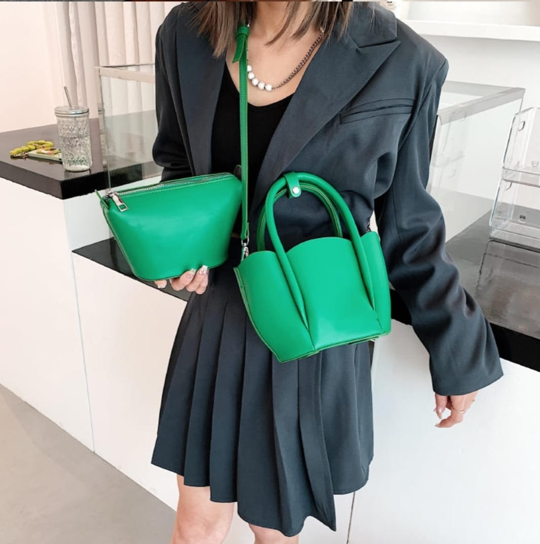 puvabne Crossbody Bags Minimalist Scallop Trip Bucket Bag with Inner Pouch 999