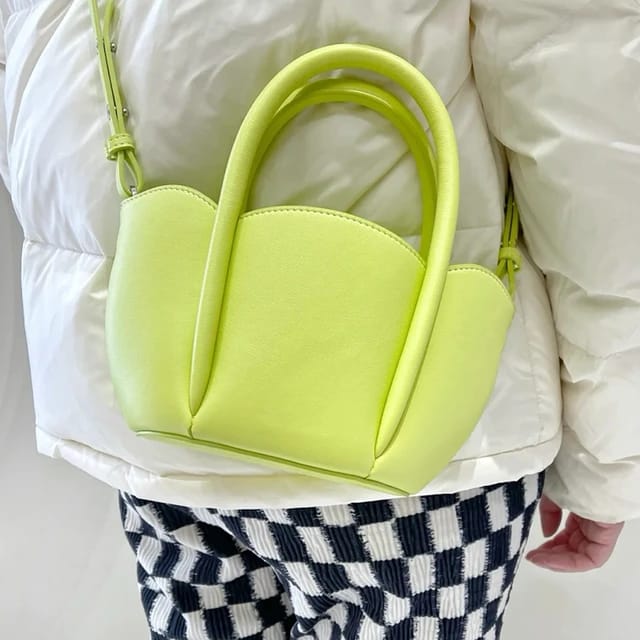 puvabne Crossbody Bags Minimalist Scallop Trip Bucket Bag with Inner Pouch 999