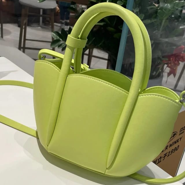 puvabne Crossbody Bags Minimalist Scallop Trip Bucket Bag with Inner Pouch 999