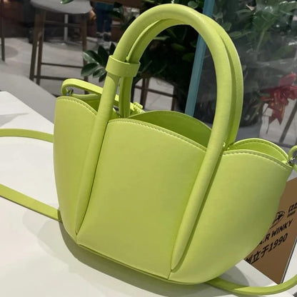 puvabne Crossbody Bags Minimalist Scallop Trip Bucket Bag with Inner Pouch 999
